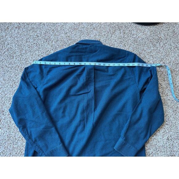 LL Bean Mens collared shirt, 100% Cotton, size med, Blue & Black pattern - Picture 7 of 7